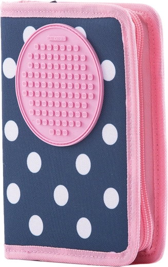 Pixie Crew trousse scolaire à un compartiment bleue à pois blancs