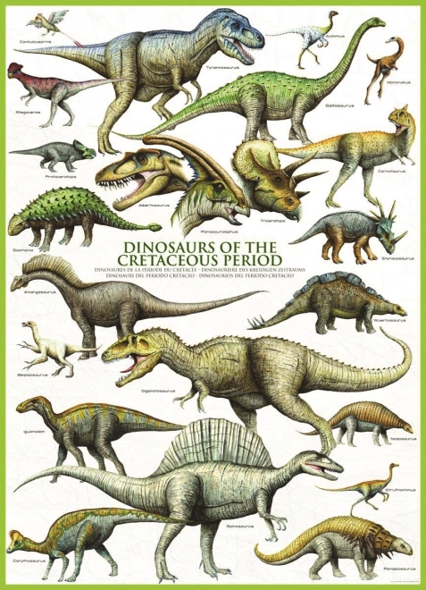 Puzzle Monde des dinosaures : Crétacé 1000 pièces