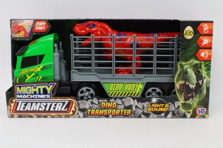 Teamsterz Mighty Machines transporteur avec dinosaure, lumière et son
