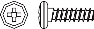 Vis autotaraudeuse à tête cruciforme 3 × 10 mm pour Voltage, Major, Tiger et Hoolk - 1 pièce
