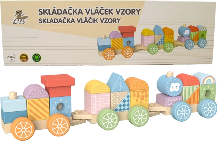 Babu petit train en bois Arc-en-ciel