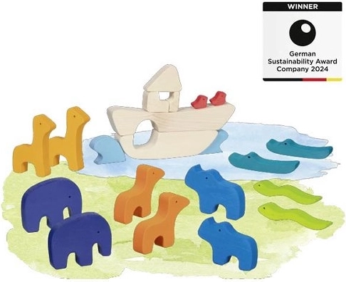 Arche de Noé – ensemble de figurines en bois