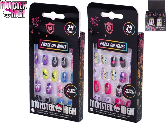 Ongles autocollants pour enfants MONSTER HIGH – 24 pièces sans colle