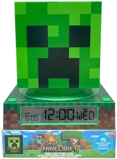 Lampe 3D LED avec réveil Minecraft Creeper