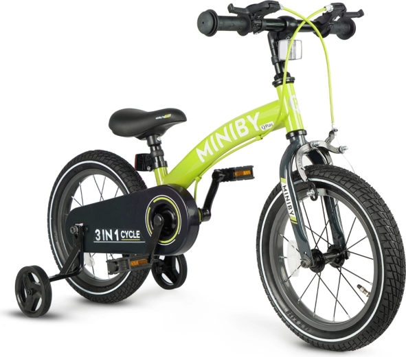 Qplay Miniby 3-en-1 vélo enfant 14" vert