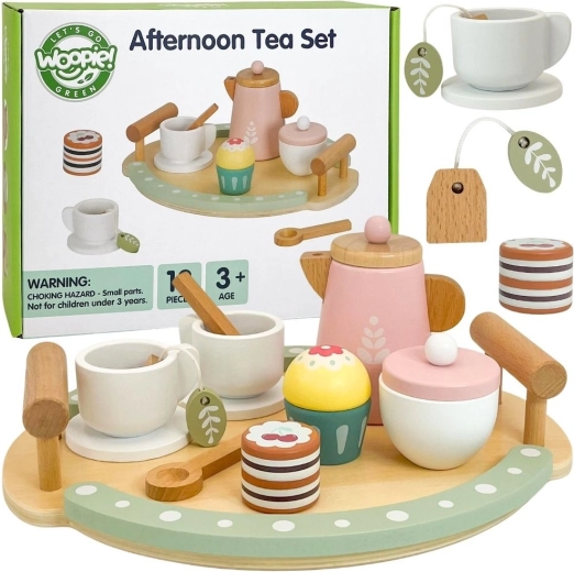 Ensemble de thé et de café en bois Woopie Green - 12 pièces