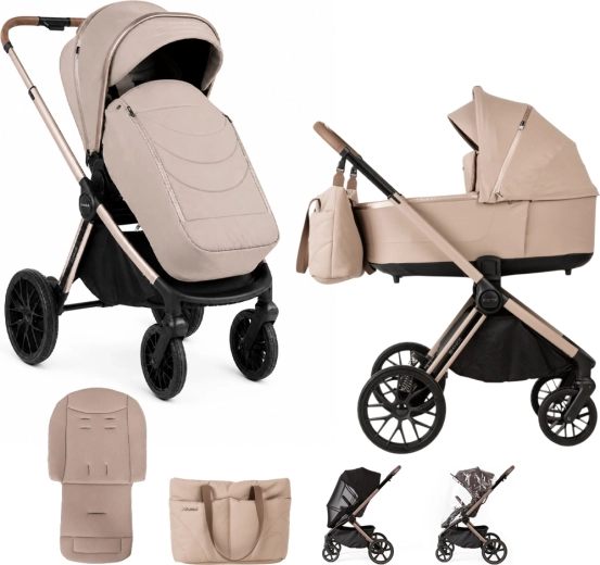 Poussette combinée Adamex Bianco 2 en 1 champagne latte – 8 Natura Latte
