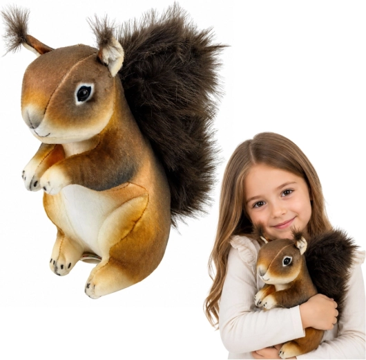 Écureuil en peluche – jouet câlin réaliste 22 cm