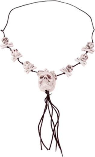 Collier de fête avec motif de crâne et d’os croisés