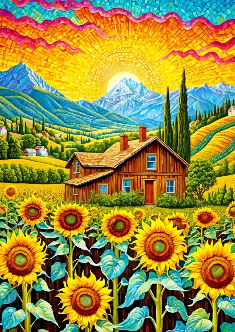 ENJOY puzzle Maison aux tournesols – 1000 pièces