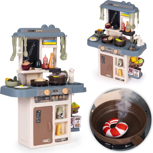 Cuisine enfant avec sons et lumières, vapeur et eau, 55 pièces