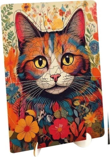 Puzzle en bois à contours Moxy Chat 125 pièces