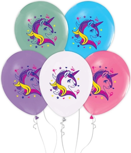 Ballons avec licornes, 5 pièces