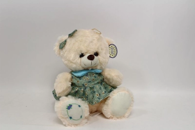 Ours en peluche en robe fleurie 30 cm