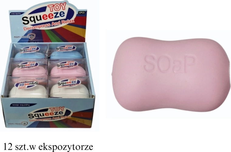 Balle antistress à presser en forme de savon - 1 pièce