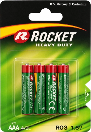 Piles Rocket AAA 1,5 V zinc-carbone 10×4 pcs (40 pcs)