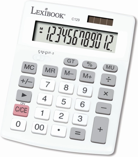 Calculatrice de poche Lexibook avec écran à 12 chiffres et alimentation solaire