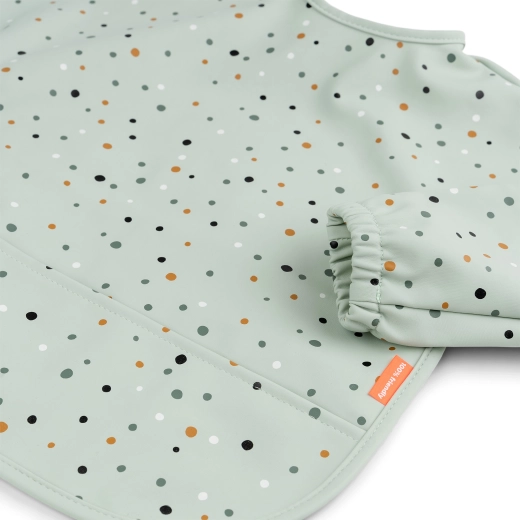 Done by Deer bavoir à manches avec poche Happy dots vert