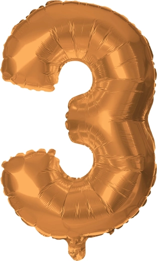 Ballon en feuille chiffre 3 30 cm bronze TORO
