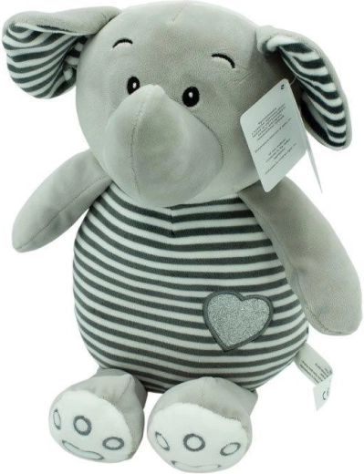 Mascotte rayée Hugs - éléphant 26 cm