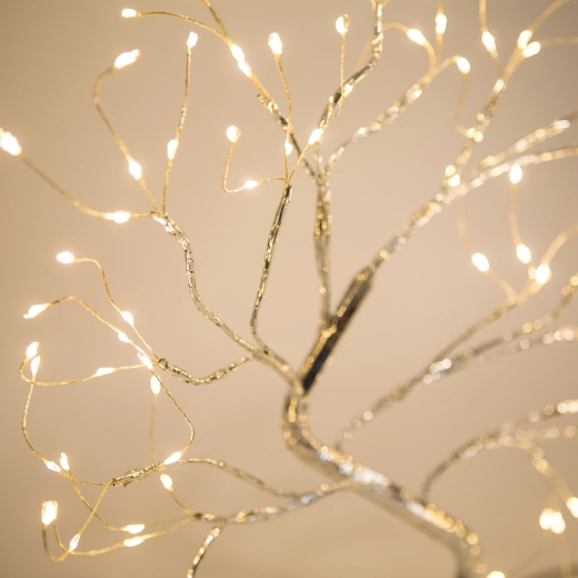 Décoration de table LED en forme d’arbre avec lumière blanche chaude