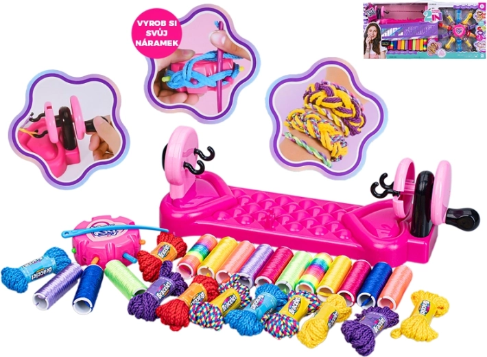 Kit de tressage de bracelets avec métier et fils colorés