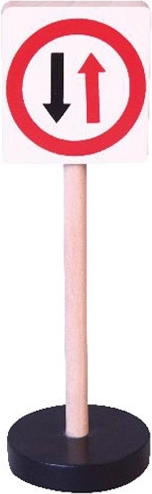 Panneau de signalisation en bois – priorité aux véhicules venant en sens inverse BABU