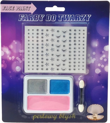 Peintures nacrées pour le visage pour enfants avec autocollants, 3 couleurs