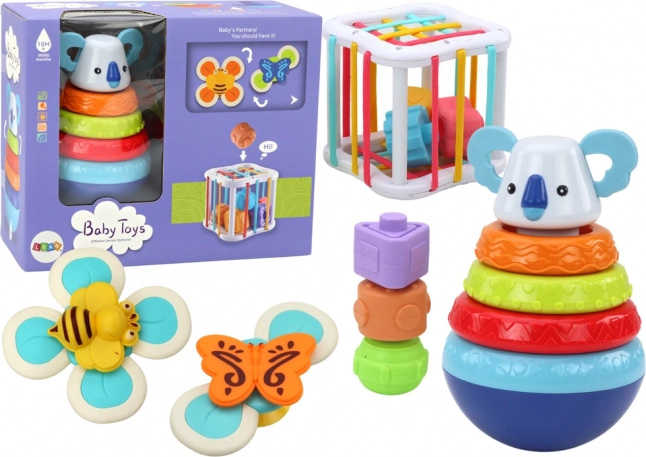 Ensemble de jouets sensoriels Tower Koala Educational Cube Spinners