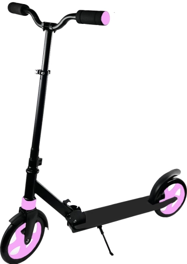 Trottinette pliable noir-rose avec suspension