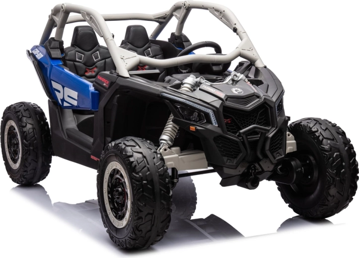 Can-Am Maverick Turbo RR voiture électrique pour enfants sur batterie – bleu-gris, peinte