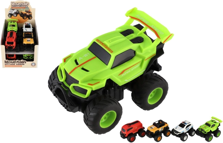 Voitures tout-terrain à inertie – lot de 4 modèles, 8 pcs en boîte
