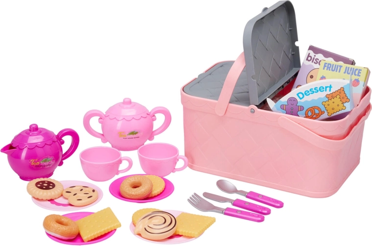 Panier de pique-nique avec accessoires, ensemble en plastique 24 pièces