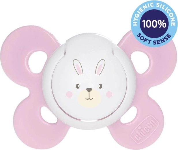 Chicco tétine Physio Comfort en silicone 2–6 mois, fille – petit lapin