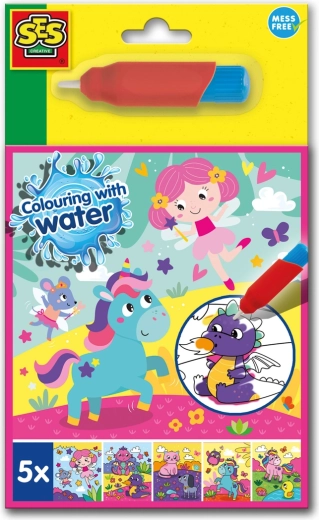 Peinture à l’eau – coloriages fantastiques avec pinceau