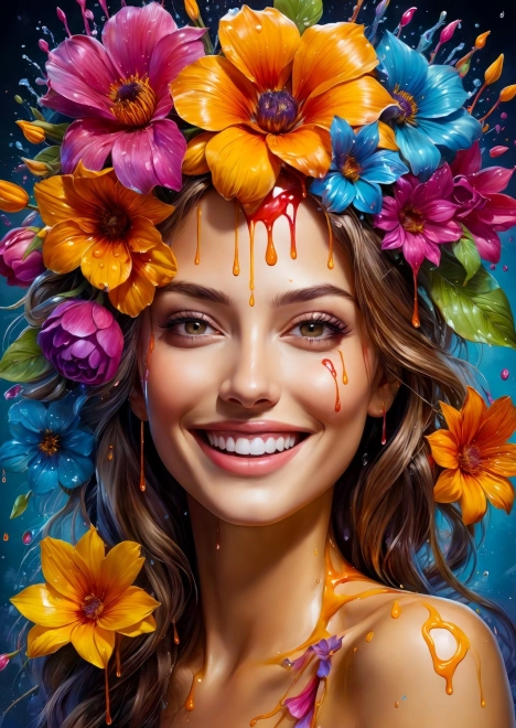 ENJOY puzzle jeune fille florale 1000 pièces