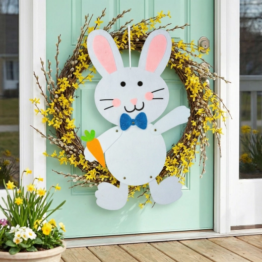 Décoration suspendue de Pâques en feutrine en forme de lapin