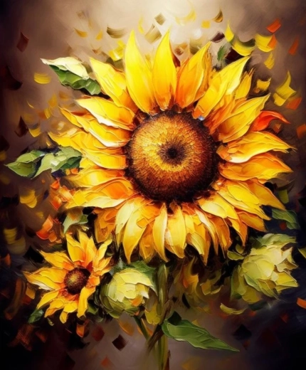 Peinture diamant Tournesols 30 × 40 cm