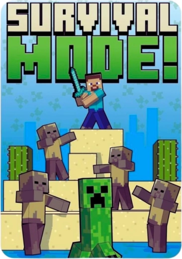 Couverture polaire Minecraft 100 × 140 cm - 1 pièce
