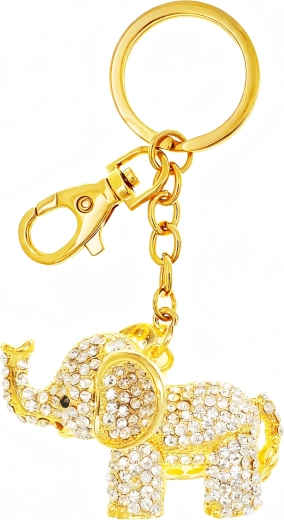 Porte-clés éléphant doré Deluxe
