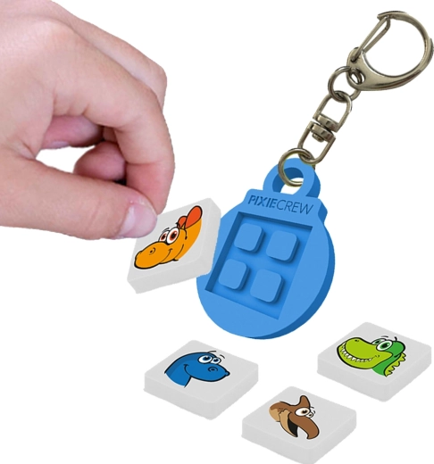 Porte-clés rond Pixie Crew Dino avec multipixels