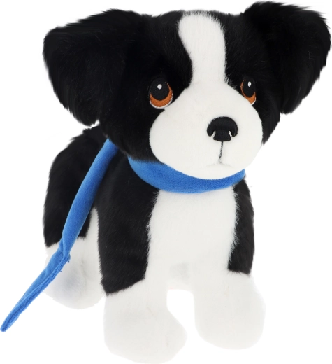 Chiot border collie en peluche Keeleco avec laisse 23 cm