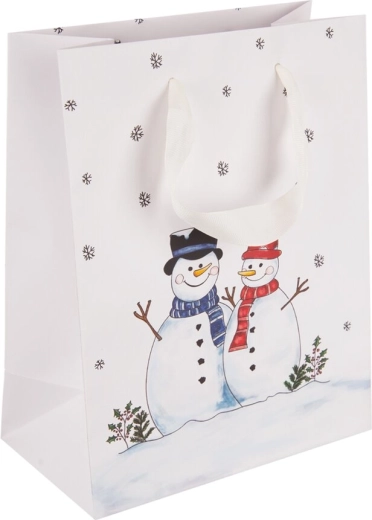 Sac cadeau en papier BONHOMME DE NEIGE 18 × 10 × 23 cm