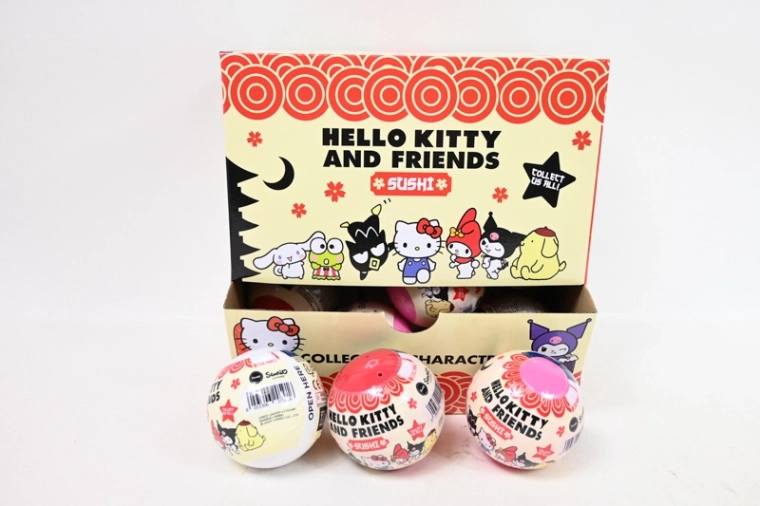 Figurine de collection Hello Kitty en capsule 75 mm – motif Sushi