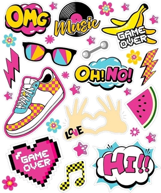 Patchs thermocollants OMG – grande planche 20 × 30 cm