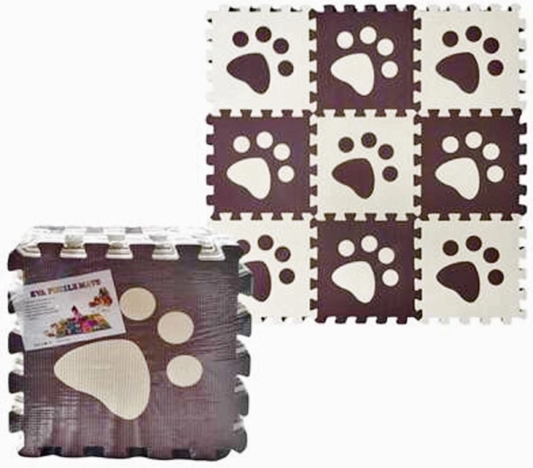 Puzzle en mousse Pattes 30 × 30 cm, lot de 9 pièces