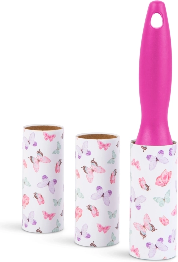 Rouleau adhésif nettoyant pour vêtements avec poignée et 3 rouleaux de rechange