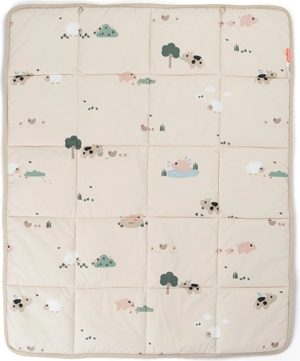 Tapis d’éveil Done by Deer Tiny farm, couleur sable