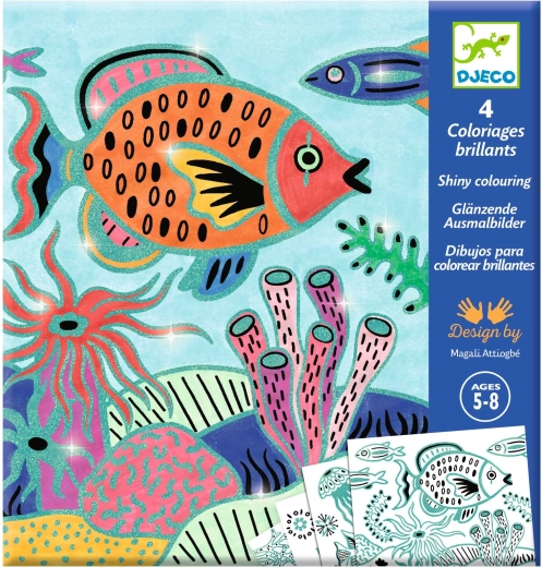 Djeco coloriages pailletés Sous l'océan
