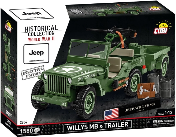 Cobi Jeep Willys MB avec remorque 1:12 Executive Edition